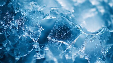 Cracked Ice Background with Deep Blue Tones