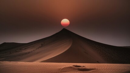 desert landscape with sunset