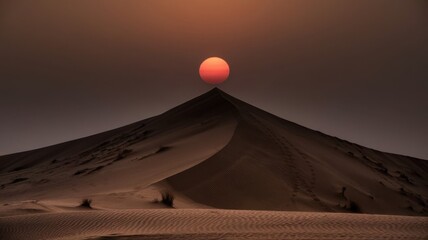 desert landscape with sunset