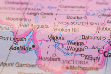 Mildura  On The World Map-Geo Political Map