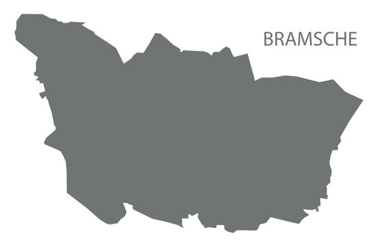 Bramsche city map with boroughs grey illustration silhouette shape