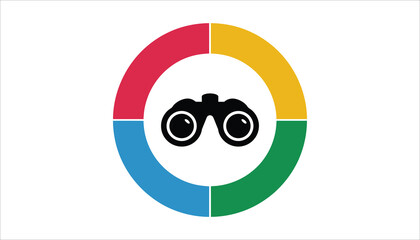 Obraz premium Binoculars Icon for Search and Vision. Exploration, Scouting, and Surveillance Symbol.