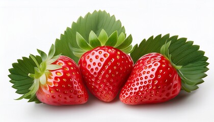 strawberries on a white background