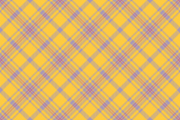 Vibrant yellow plaid pattern with subtle lavender and coral accents.  Perfect for textile design, website backgrounds, or crafting projects.