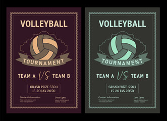 Volleyball Tournament Flyer Template  Championship Sports Event Poster Design Editable EPS for Game Night and Athletic Club Promotion  Perfect for Stock Market Uploads and Easy Customization.