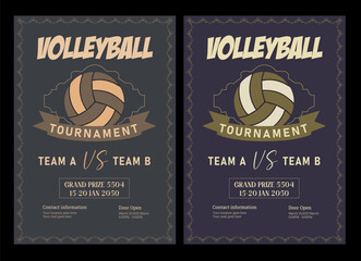 Volleyball Tournament Flyer Template  Championship Sports Event Poster Design Editable EPS for Game Night and Athletic Club Promotion  Perfect for Stock Market Uploads and Easy Customization.