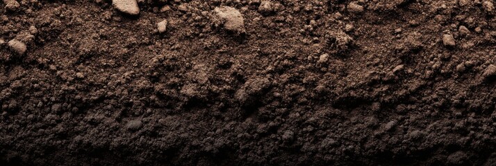 Dark Brown Soil Texture: A Close-Up View of Rich Earth