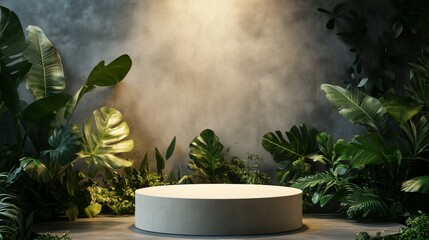 Luxury Studio Podium with Natural Light Elegant Product Display Background.