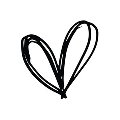 Heart minimalist line art hand drawing illustration element