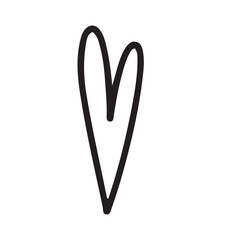 Heart minimalist line art hand drawing illustration element