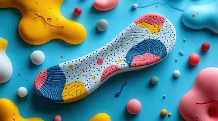Gordijnen Colorful Shoe Sole on Abstract Background © ezen