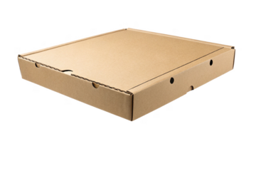 Cardboard pizza box, empty, ready for delivery or takeout, eco friendly packaging