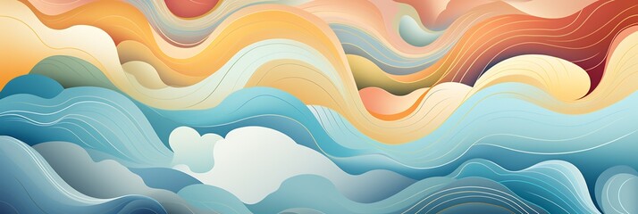 Fototapeta premium Seamless pattern featuring abstract cloud formations soft blues grays a minimal design suitable for packaging and wallpaper