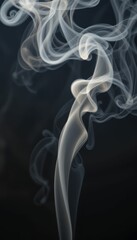 Elegant Swirling Smoke Patterns on Dark Background for Captivating Art