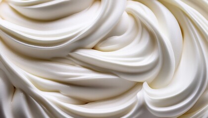 Obraz premium Close up of white whipped cream swirl texture for background and design. 