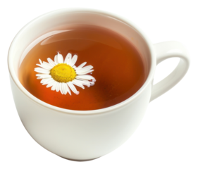 PNG Chamomile tea in white cup