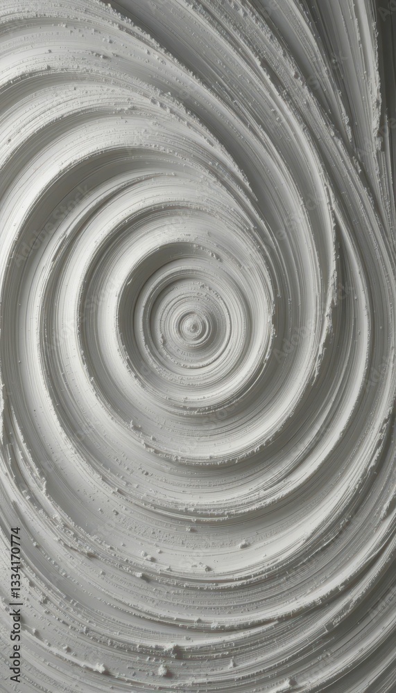 Poster abstract swirling texture with smooth white surface in circular pattern