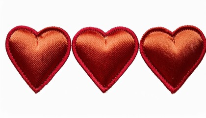 Obraz premium heart embroidered patch badge on isolated transparent background