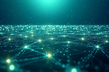 Abstract digital representation of a connected network of nodes