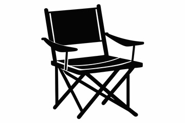 Fototapeta premium camping chair line art silhouette vector illustration