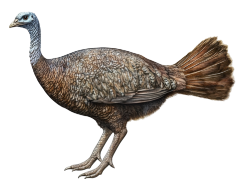Isolated Standing Female Turkey, Illustration Style