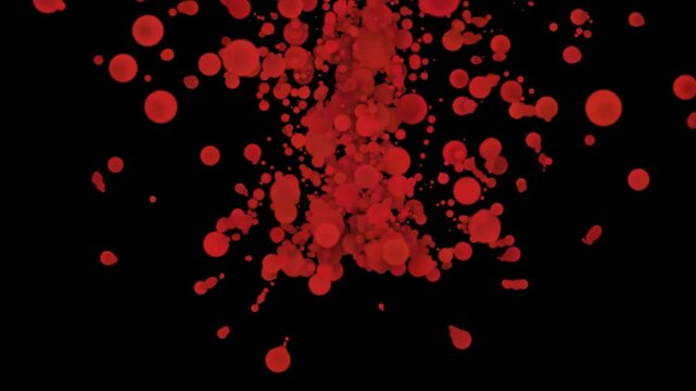 Abstract red particle flow in dark background