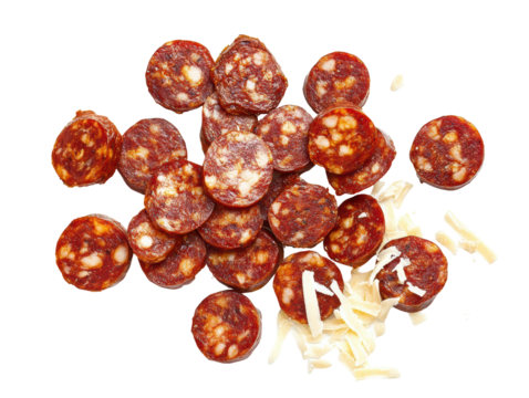 Isolated Delicious Pizza Toppings Arrangement