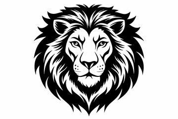 Fototapeta premium lion head icon line art silhouette vector illustration