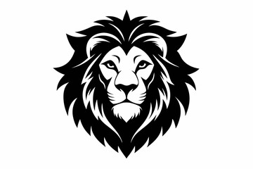 Fototapeta premium lion head icon line art silhouette vector illustration