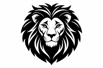 Fototapeta premium lion head icon line art silhouette vector illustration