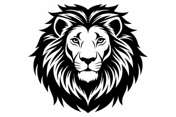 Fototapeta premium lion head icon line art silhouette vector illustration