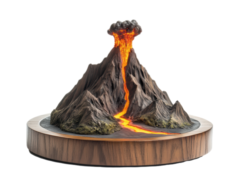 Isolated Detailed Volcano Model with Lava Flow