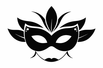masquerade mask line art silhouette vector illustration
