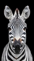 Close-Up Portrait of a Zebra with Striking Black and White Stripes