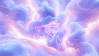 Obraz premium Abstract pastel-colored swirling cloudscape, glowing from within