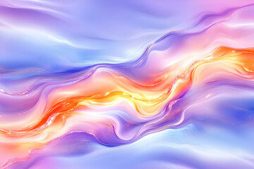 Obraz premium Abstract swirling pastel colors, luminous waves, vibrant hues