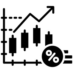 Profit Margin icon in Glyph Style. Simple Vector Design. Simple Vector Glyph Icon