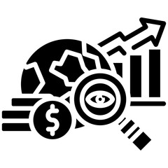 Futures Market icon in Glyph Style. Simple Vector Design. Simple Vector Glyph Icon