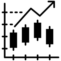 Candlestick Chart icon in Glyph Style. Simple Vector Design. Simple Vector Glyph Icon