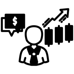 Broker icon in Mix Filled Style. Simple Vector Design. Simple Vector Outline Filled Icon