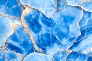Obraz premium Blue marble texture with irregular, fragmented pieces showing veining and color variations