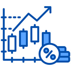 Obraz premium Profit Margin icon in Blue Color Style. Simple Vector Design. Simple Vector Flat Icon