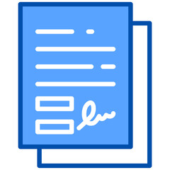Contract icon in Blue Color Style. Simple Vector Design. Simple Vector Flat Icon