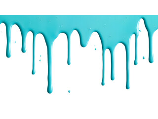 The image showcases turquoise paint drips with an transparent background, cut out, PNG 3D Digital Art. composed of various blocks of color.