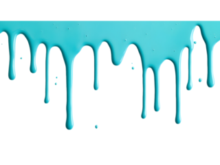 The image showcases turquoise paint drips with an transparent background, cut out, PNG 3D Digital Art. composed of various blocks of color.
