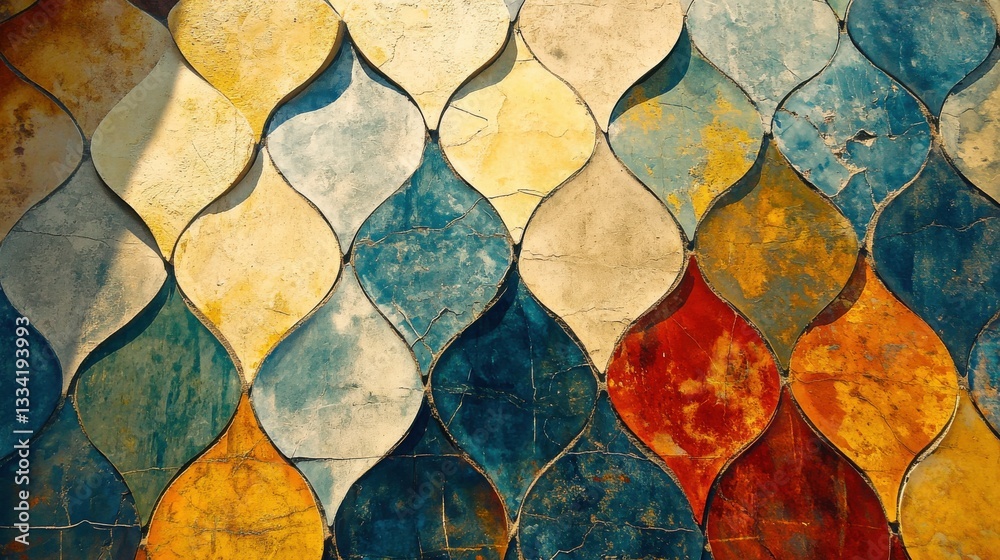 Poster Colorful Decorative Tiles with Unique Patterns and Textures