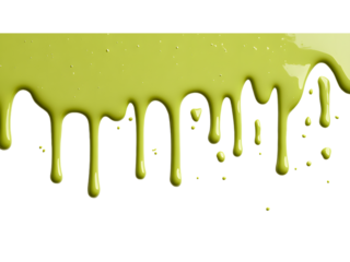 Dripping green liquid paint with a transparent background, cut out, PNG 3D Digital Art.