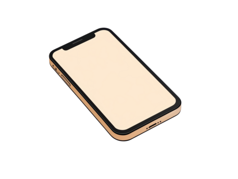 Isolated Modern Frameless Smartphone Mockup