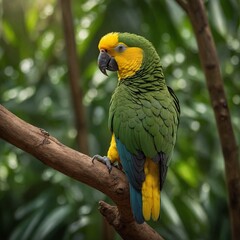 Obraz premium green and yellow macaw