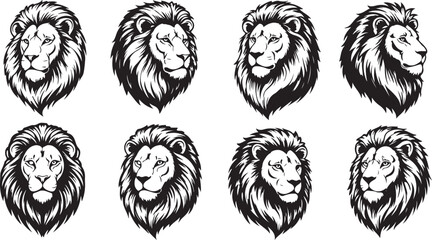 Fototapeta premium Lion head silhouette vector art illustration
